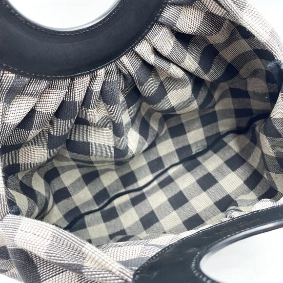 Mansur Gavriel Checkered Market Bag Black White Gingham Canvas‎ Large Plaid - Picture 10 of 10